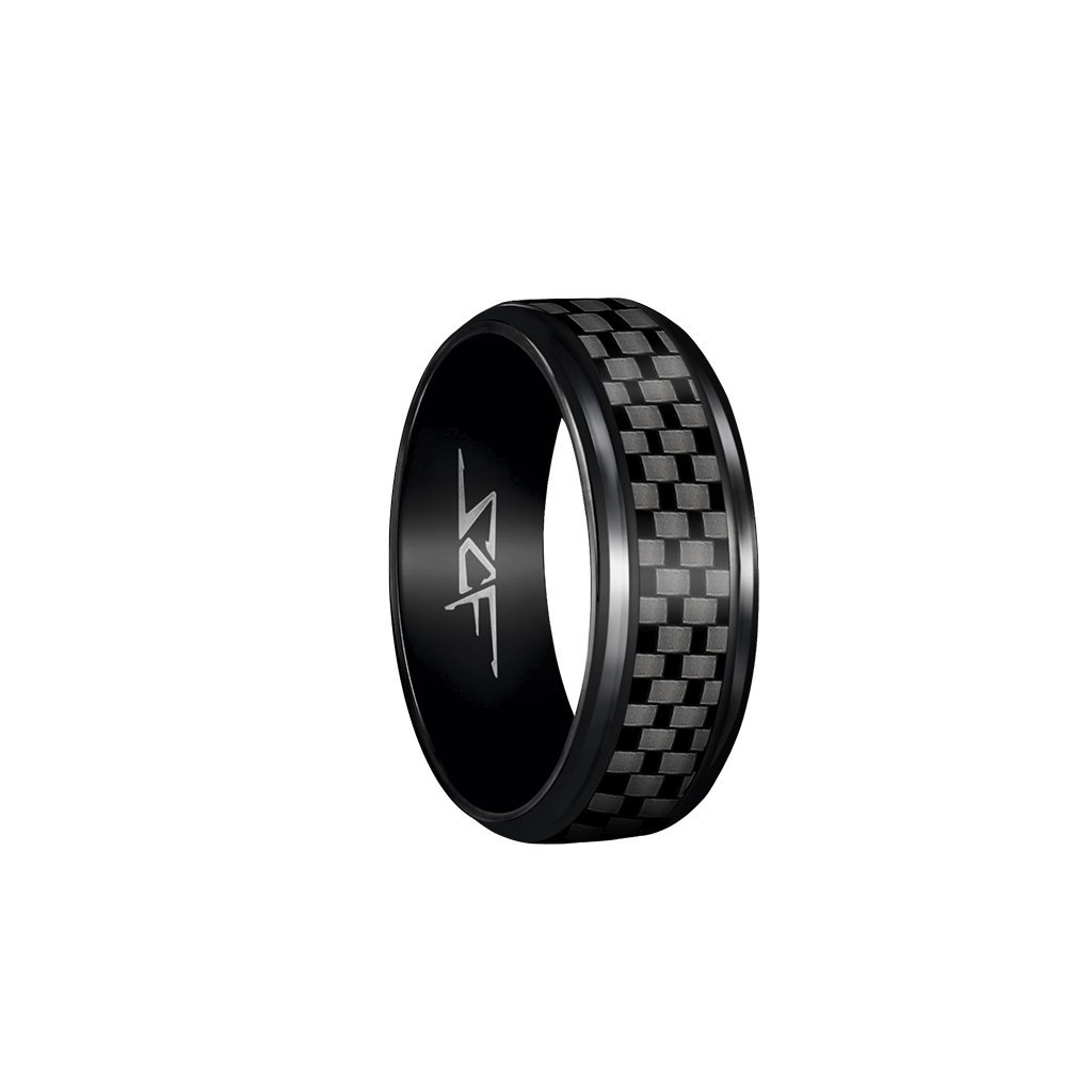 Black Ring made of Carbon Fiber