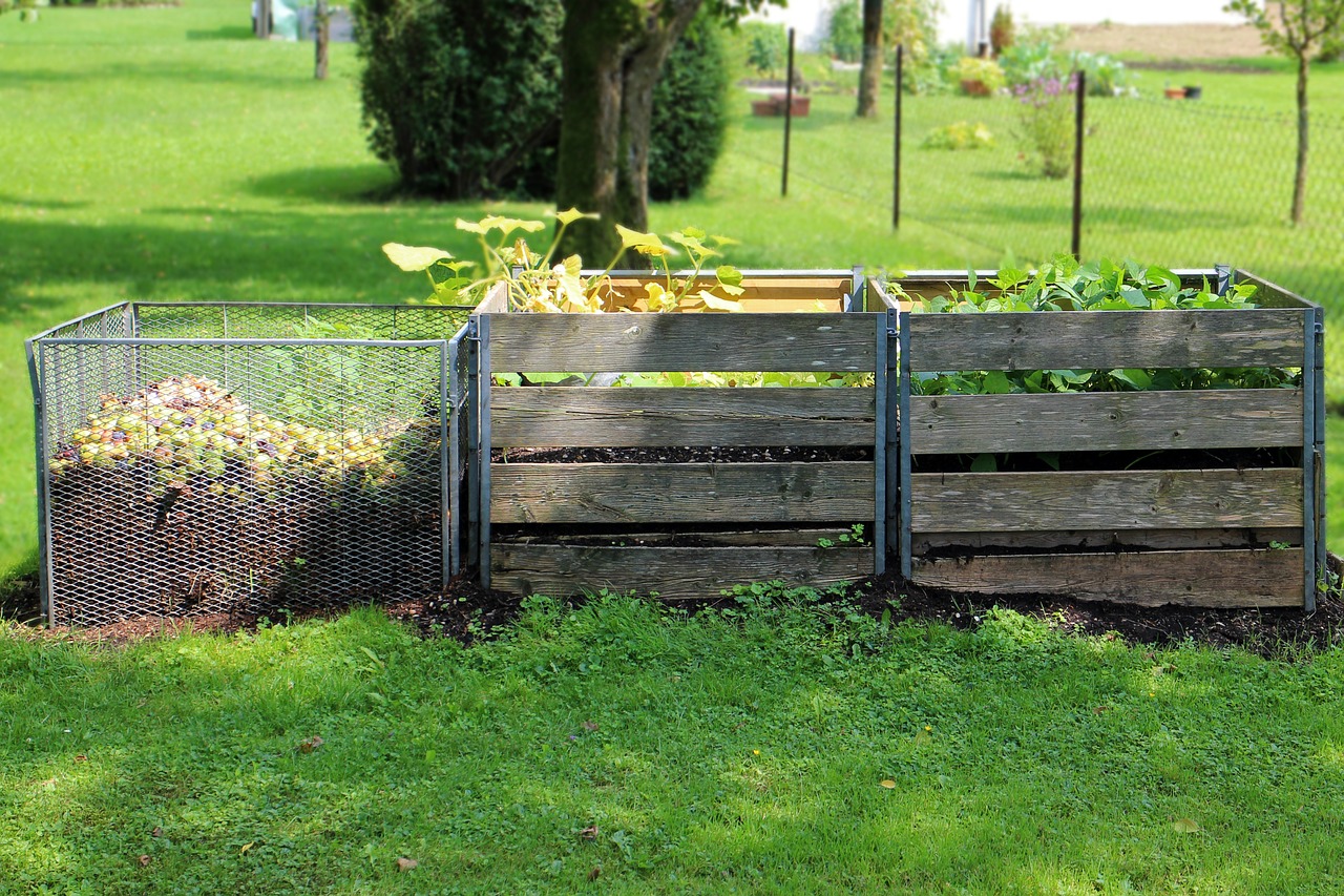 Compost on the green yard